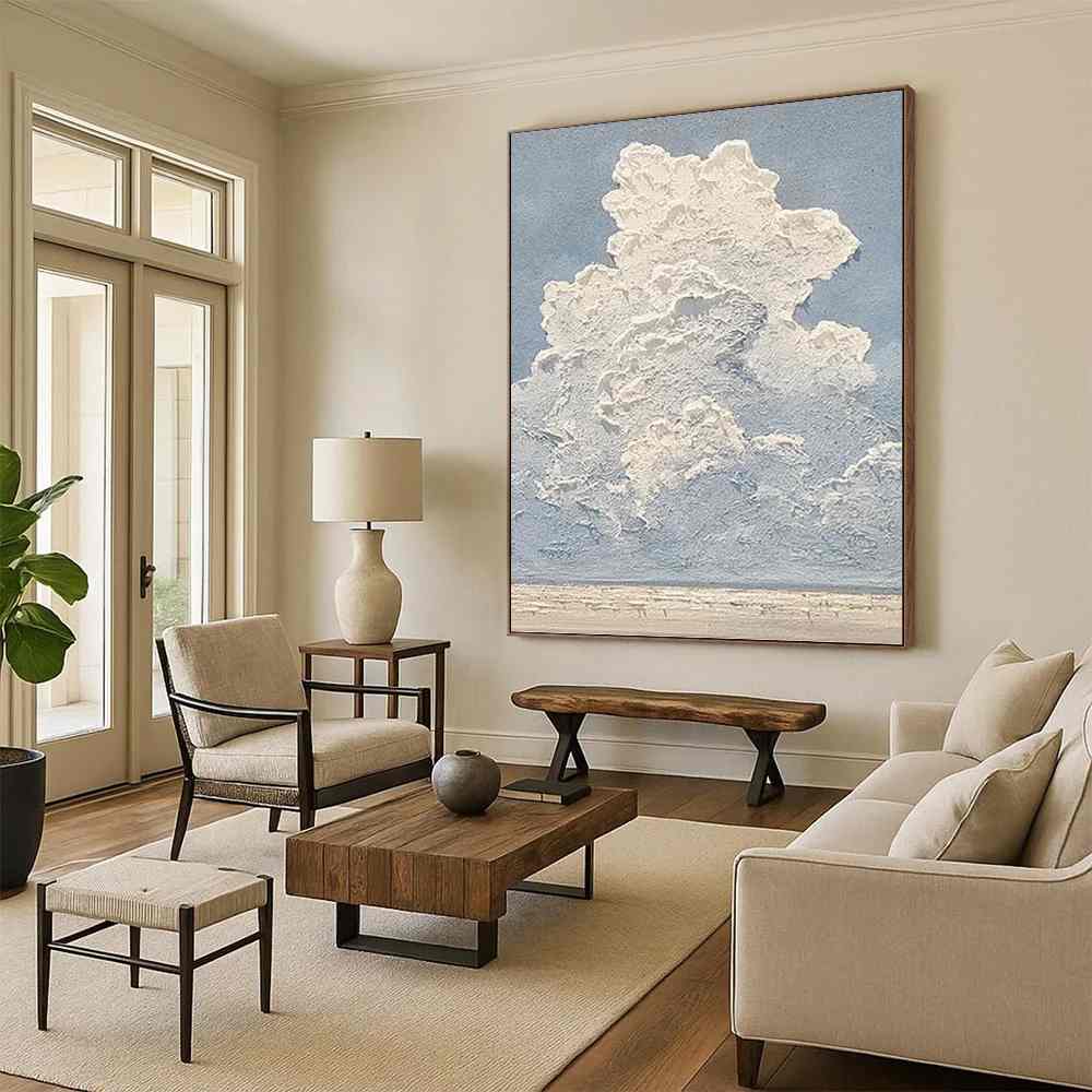 Sky_Blue_White_Textured_Abstract_Wall_Art_O29X3 wall art